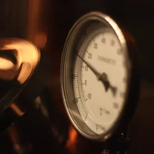 a close up of a clock