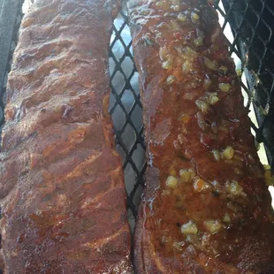 Pineapple habanero ribs and dry rub ribs