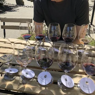 Tasting flight (1 oz pours, 5 different wines of your choice)