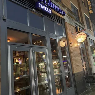 the front of the restaurant