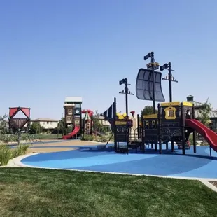 Pirate ship and triple level tree house