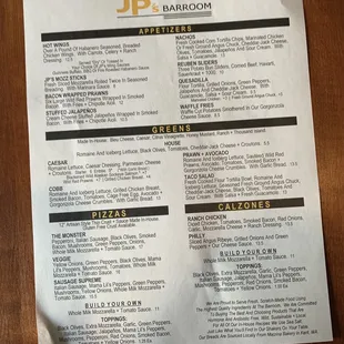 Other side of menu