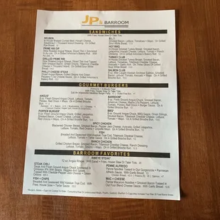 They also had hard copies of their menu