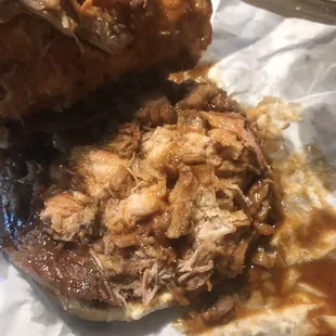 a pulled pork sandwich