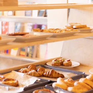 a display of pastries and pastries
