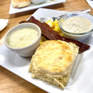 breakfast special, biscuit subbed for toast - ITS WORTH IT! and added side of gravy