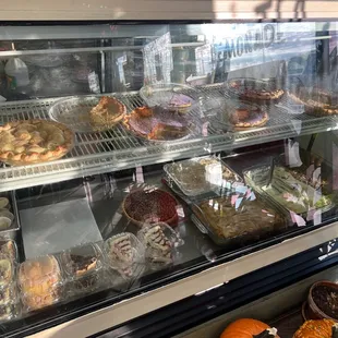 Pies galore and more: apple, cherry, buttermilk, chess, sweet potato, pumpkin, peach cobbler, banana pudding, bread pudding and cheese cakes