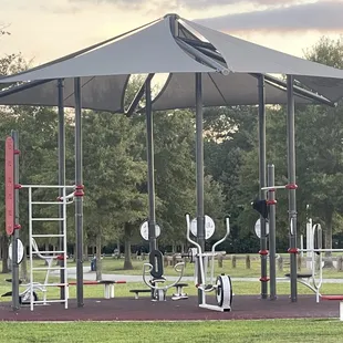 The AARP sponsored outdoor workout equipment