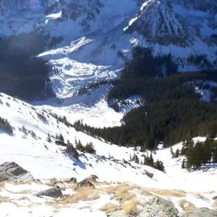 View back down toward Williams Lake on the way to Wheeler Peak.