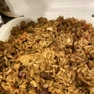 Huge portion of jambalaya!