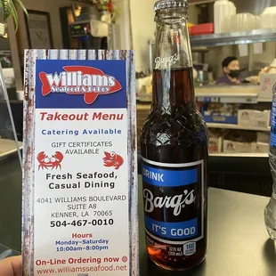 Barq's! (Took it to-go and didn't have bottle opener for it!)