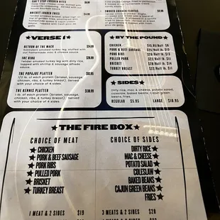 Menu front.