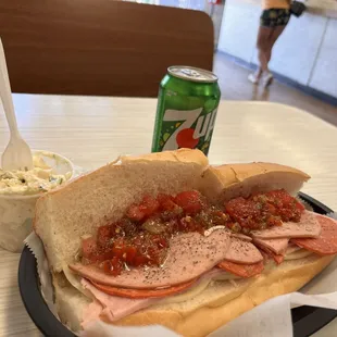 My Williams Italian Sub with potato salad.