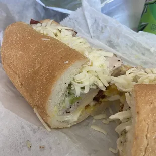 Turkey Sub  Bacon, lettuce, mozz and provolone cheese Bacon was crispy. Get the oils and spices!