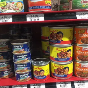 They got Vienna sausage and Potted meat