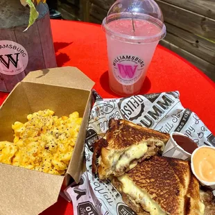 Texas Melt Truffle Mac  Lavender lemonade