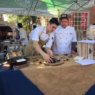 At the Chefs Tent, chefs demonstrate their culinary skills at the market with local ingredients from the vendors!  Read: samples!