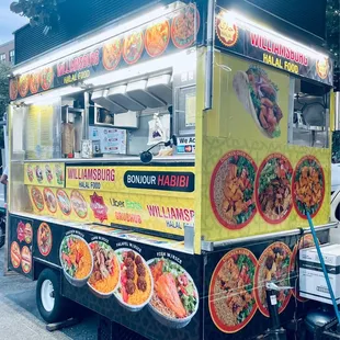 Halal food cart on Bedford Avenue