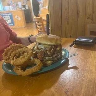 Trump burger with pulled brisket