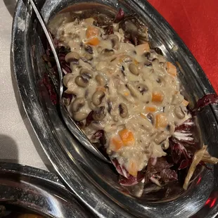 Radicchio with black eyed pea gravy