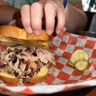 a pulled pork sandwich