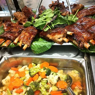 ribs and vegetables