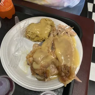 My sissy said the turkey was fall off the bone tender. Loved dressing too.