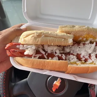 My The Big Willie's Hot Dog is almost the size of my steering wheel. Why I keep coming.