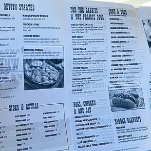  a menu for a restaurant