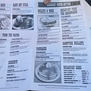  a menu for a restaurant