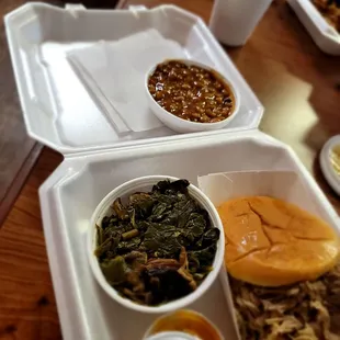 Collard greens &amp; Baked beans