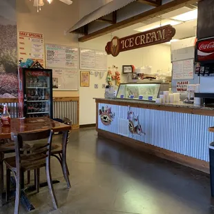 the ice cream counter