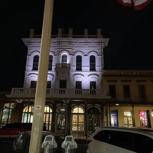 Building across the street from patio