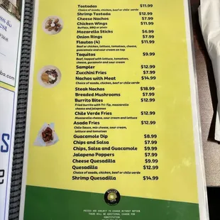 menu