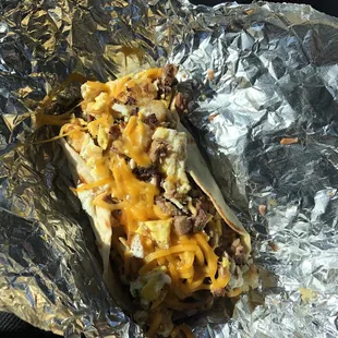 Brisket breakfast taco