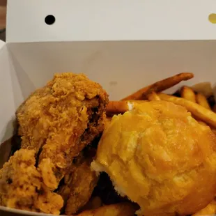 fried chicken and french fries
