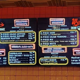 Willie&apos;s Chicken Shack - Menu