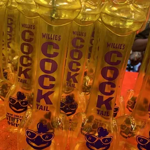 a close up of the bottles