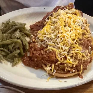 Open Faced Chili Burger