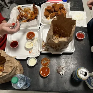 a table full of food