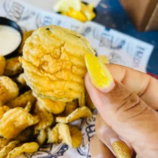 Fried Pickles; fried to crunchy perfection!