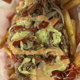 Papas Locas #3 fries with pork