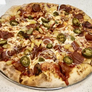 Louise Loau Pizza with jalapeños