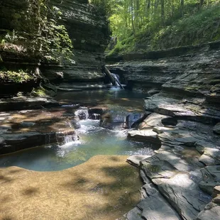a waterfall in the woods