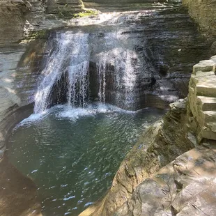 a waterfall in the woods