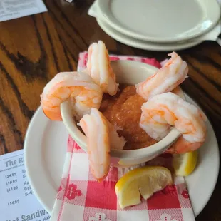 A delicious shrimp appetizer with the most delicious cocktail sauce I've ever tasted.