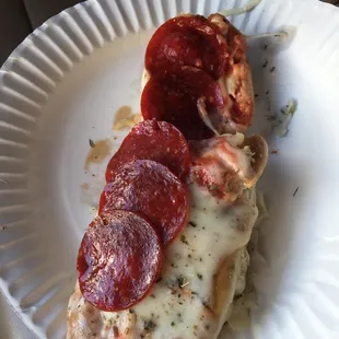 Beef pepperoni pizza pretzel