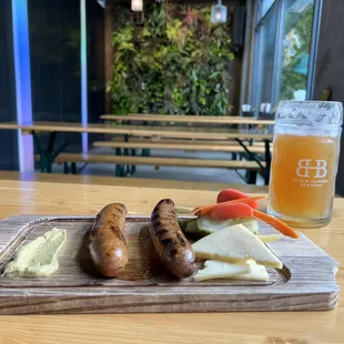 Chicken sausage duo with habanero and cherry