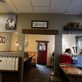 the interior of a wine bar