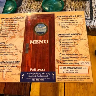 a menu for a restaurant